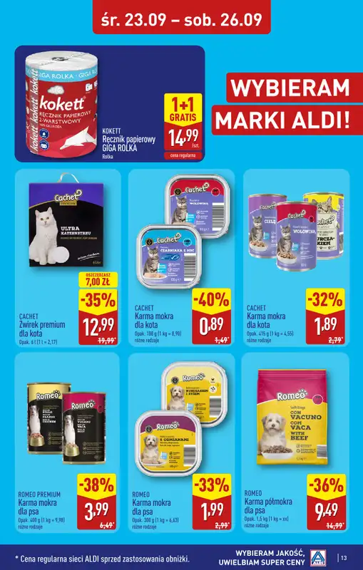 Aldi - gazetka promocyjna Bolesławiec, Aleja Tysiąclecia 49, WIELKIE OTWARCIE już w ŚRODĘ 23.09! od środy 23.09 do soboty 26.09 - strona 13