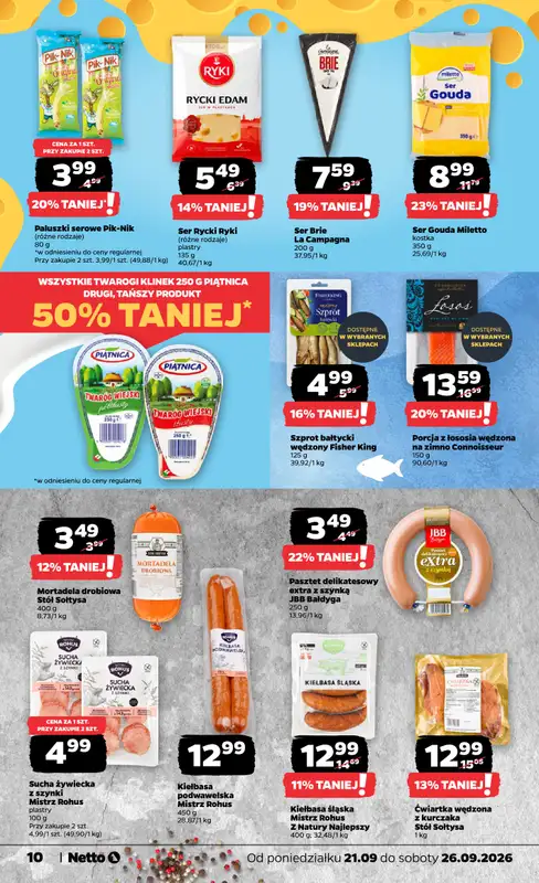 Netto - gazetka promocyjna Gazetka Spożywcza od poniedziałku 21.09 do soboty 26.09 - strona 10