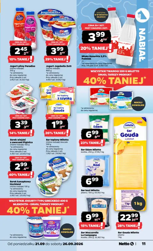 Netto - gazetka promocyjna Gazetka Spożywcza od poniedziałku 21.09 do soboty 26.09 - strona 11