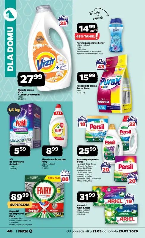 Netto - gazetka promocyjna Gazetka Spożywcza od poniedziałku 21.09 do soboty 26.09 - strona 40