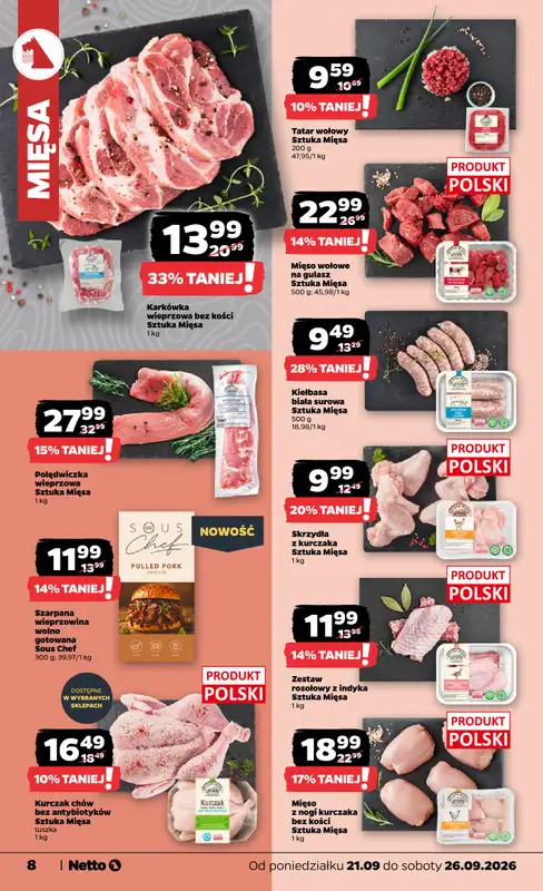 Netto - gazetka promocyjna Gazetka Spożywcza od poniedziałku 21.09 do soboty 26.09 - strona 8