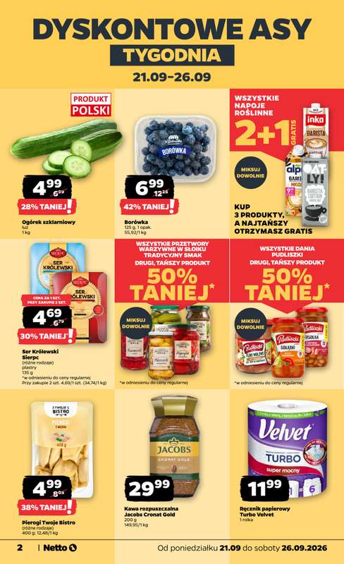 Netto - gazetka promocyjna Gazetka Spożywcza od poniedziałku 21.09 do soboty 26.09 - strona 2
