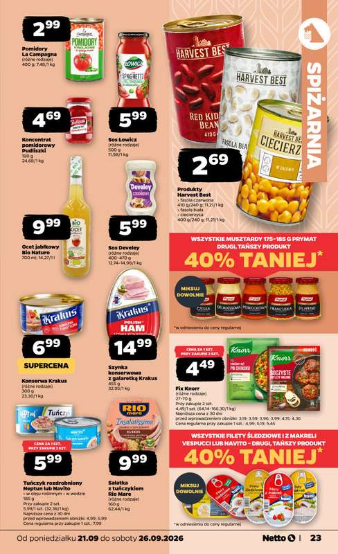 Netto - gazetka promocyjna Gazetka Spożywcza od poniedziałku 21.09 do soboty 26.09 - strona 23