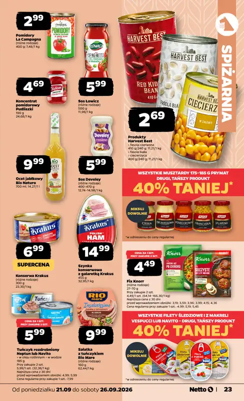 Netto - gazetka promocyjna Gazetka Spożywcza od poniedziałku 21.09 do soboty 26.09 - strona 23