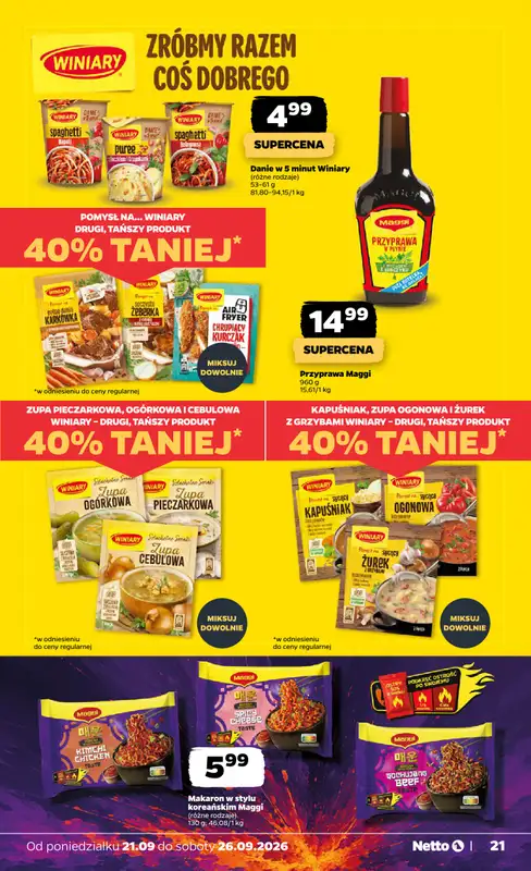 Netto - gazetka promocyjna Gazetka Spożywcza od poniedziałku 21.09 do soboty 26.09 - strona 21