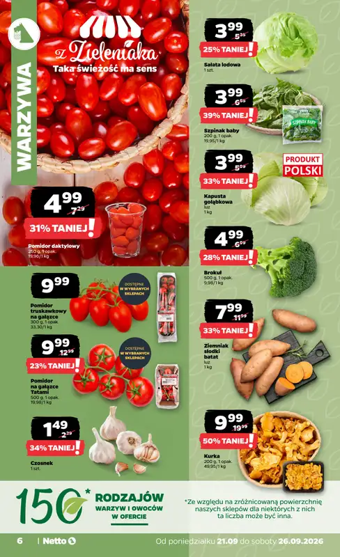 Netto - gazetka promocyjna Gazetka Spożywcza od poniedziałku 21.09 do soboty 26.09 - strona 6