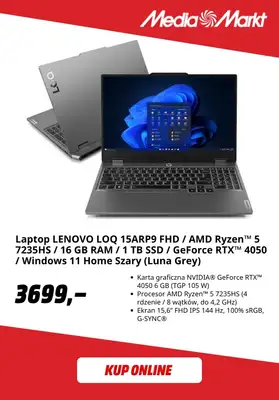 Media Markt - gazetka promocyjna Laptopy gamingowe w super cenach od piątku 18.09  - strona 5