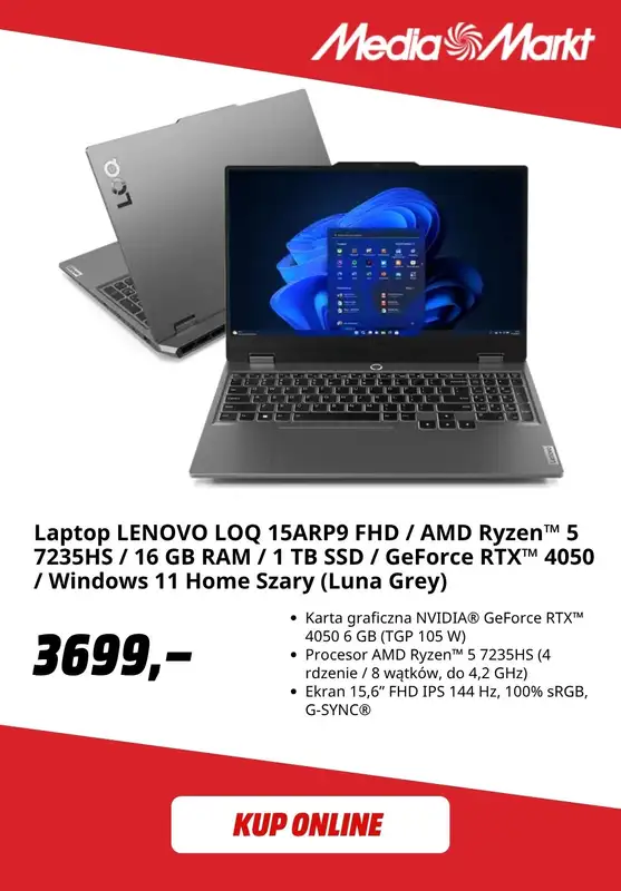 Media Markt - gazetka promocyjna Laptopy gamingowe w super cenach od piątku 18.09  - strona 5