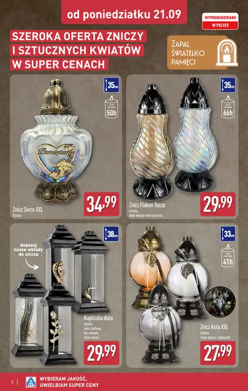 Aldi - gazetka promocyjna Światełko pamięci od poniedziałku 21.09 do soboty 26.09 - strona 2