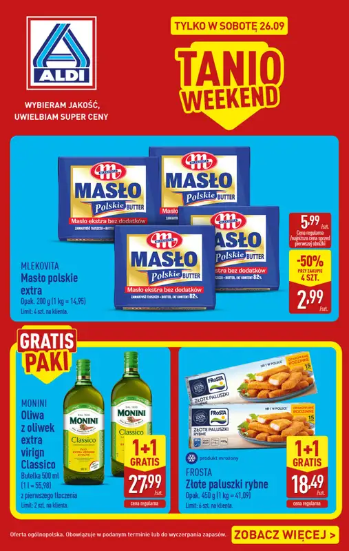 Aldi - gazetka promocyjna Najlepsze oferty na sobotę w Aldi!  