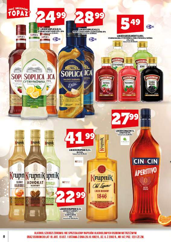 TOPAZ - gazetka promocyjna Ulotka alkoholowa od piątku 18.09 do środy 30.09 - strona 8