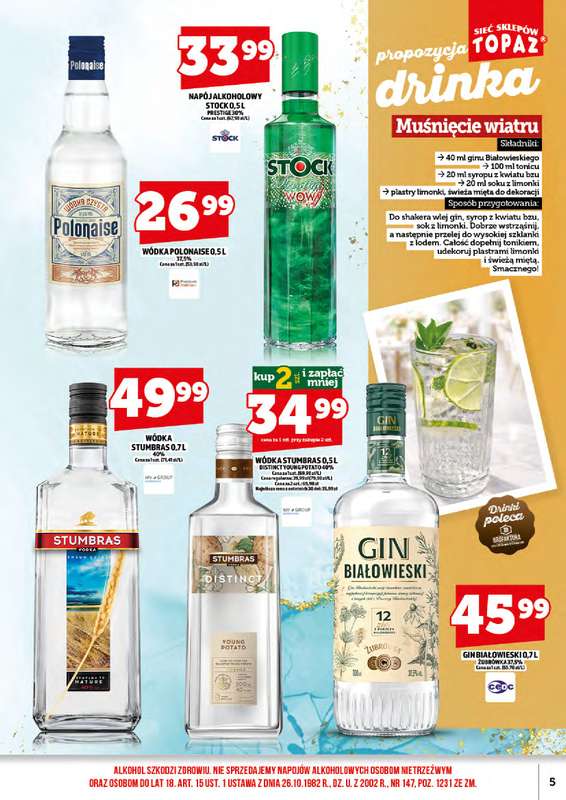 TOPAZ - gazetka promocyjna Ulotka alkoholowa od piątku 18.09 do środy 30.09 - strona 5