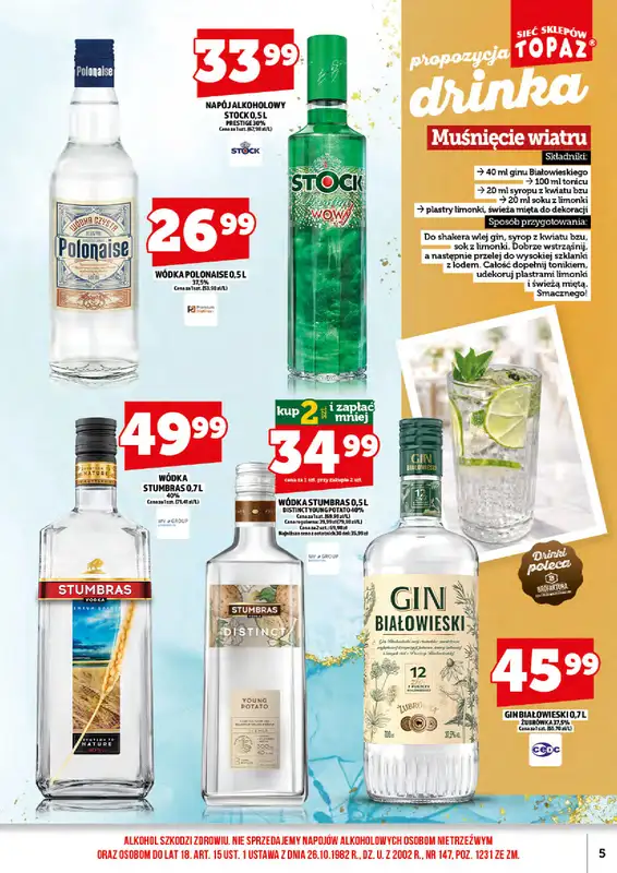 TOPAZ - gazetka promocyjna Ulotka alkoholowa od piątku 18.09 do środy 30.09 - strona 5