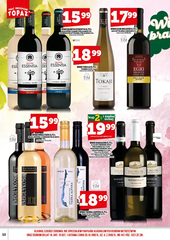 TOPAZ - gazetka promocyjna Ulotka alkoholowa od piątku 18.09 do środy 30.09 - strona 10
