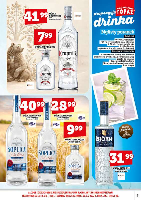 TOPAZ - gazetka promocyjna Ulotka alkoholowa od piątku 18.09 do środy 30.09 - strona 3