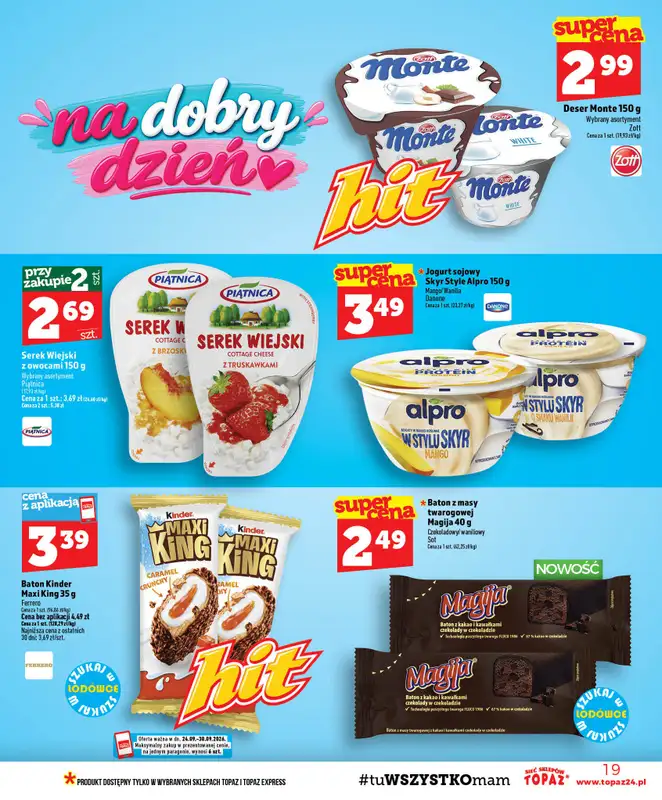 TOPAZ - gazetka promocyjna Gazetka od czwartku 24.09 do środy 30.09 - strona 19