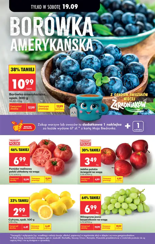 Biedronka - gazetka promocyjna Najtańsza sobota od soboty 19.09 do soboty 19.09 - strona 2