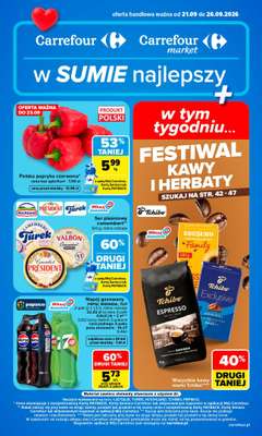 Carrefour - gazetka promocyjna Gazetka Carrefour od poniedziałku od poniedziałku 21.09 do soboty 26.09