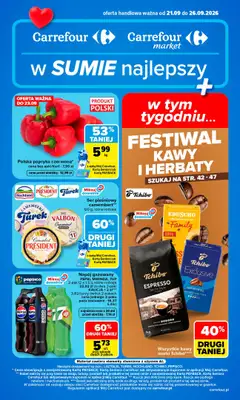 Carrefour - gazetka promocyjna Gazetka Carrefour od poniedziałku od poniedziałku 21.09 do soboty 26.09