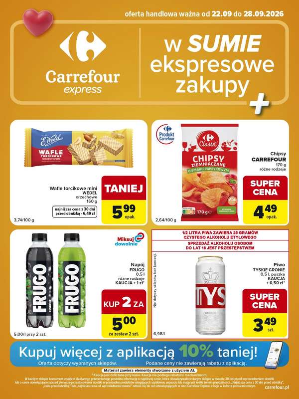 Carrefour Express - gazetka promocyjna Gazetka Express od wtorku 22.09 do poniedziałku 28.09