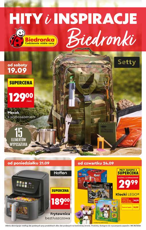 Biedronka - gazetka promocyjna Hity i inspiracje, od 19.09 od soboty 19.09 do środy 07.10