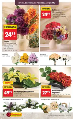 Biedronka - gazetka promocyjna Znicze, wkłady i kwiaty od poniedziałku 21.09  - strona 12