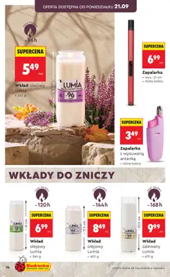 Biedronka - gazetka promocyjna Znicze, wkłady i kwiaty od poniedziałku 21.09  - strona 14