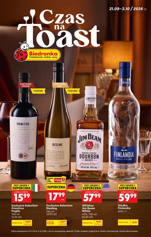 Biedronka - gazetka promocyjna Czas na toast od poniedziałku 21.09 do soboty 03.10