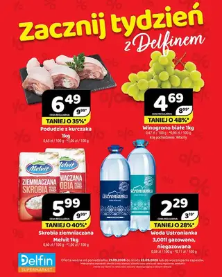 Delfin - gazetka promocyjna Zacznij tydzień z Delfinem od poniedziałku 21.09 do środy 23.09