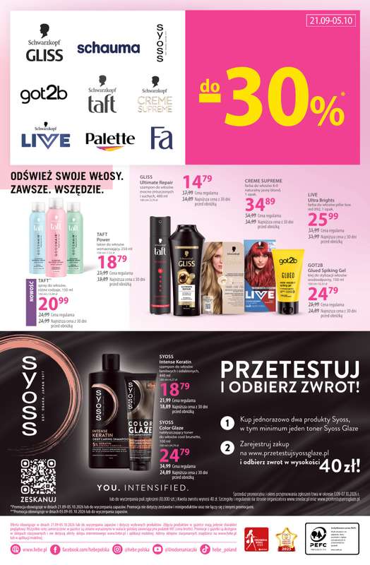 Hebe - gazetka promocyjna Gazetka od poniedziałku 21.09 do poniedziałku 05.10 - strona 20