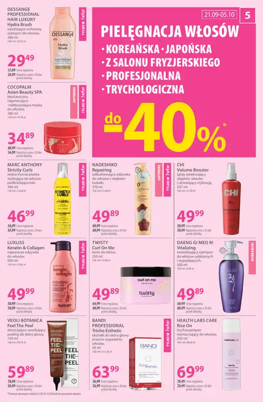 Hebe - gazetka promocyjna Gazetka od poniedziałku 21.09 do poniedziałku 05.10 - strona 5