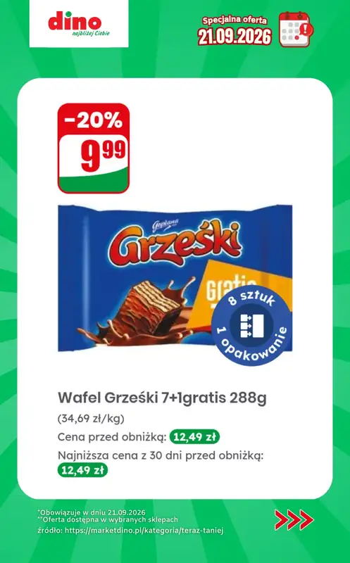 Dino - gazetka promocyjna Specjalna oferta na 21.09.2026 - promocje spoza gazetki od poniedziałku 21.09 do poniedziałku 21.09 - strona 9