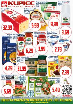 Kupiec - gazetka promocyjna Oferta plakatowa od poniedziałku 21.09 do soboty 03.10