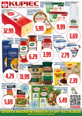 Kupiec - gazetka promocyjna Oferta plakatowa od poniedziałku 21.09 do soboty 03.10