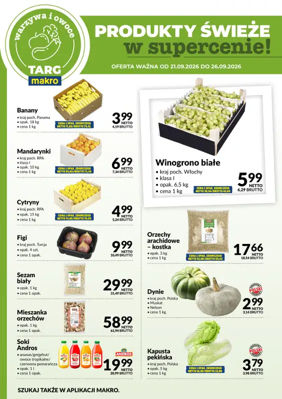 Makro - gazetka promocyjna Targ MAKRO - oferta świeża w super cenach! od poniedziałku 21.09 do soboty 26.09 - strona 5