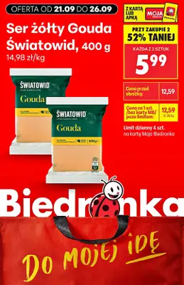 Biedronka - gazetka promocyjna Biedronkowe oszczędności od poniedziałku od poniedziałku 21.09 do soboty 26.09