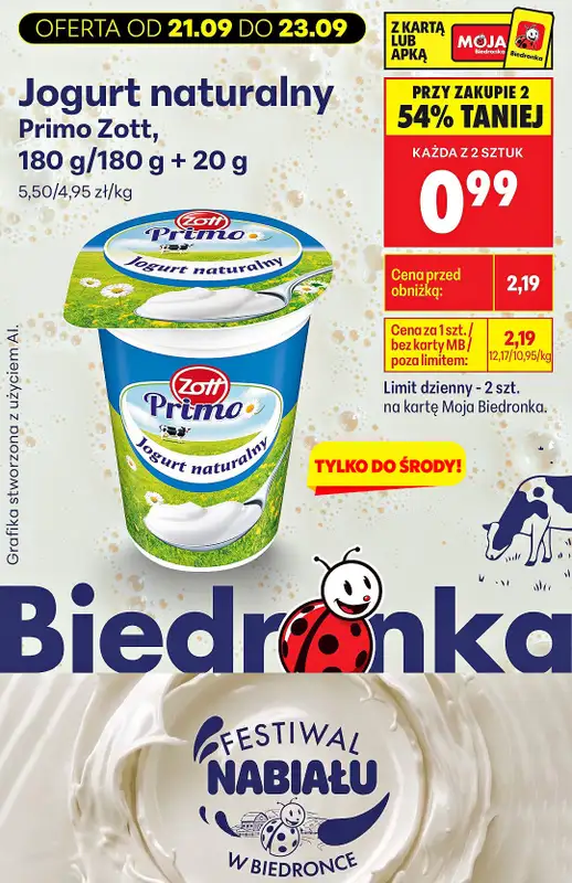 Biedronka - gazetka promocyjna Biedronkowe oszczędności od poniedziałku od poniedziałku 21.09 do soboty 26.09 - strona 9