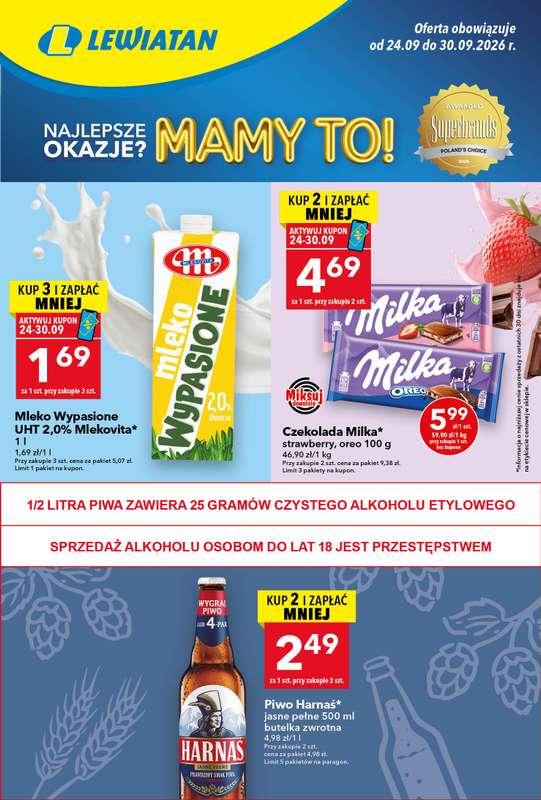 LEWIATAN - gazetka promocyjna Gazetka „MAMY TO w Lewiatanie” od czwartku 24.09 do środy 30.09