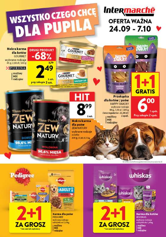 Intermarche - gazetka promocyjna Wszystko czego chcę dla pupila od czwartku 24.09 do środy 07.10