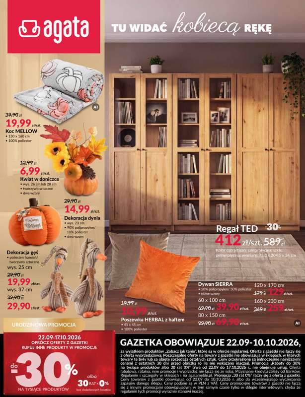 Salony Agata - gazetka promocyjna Gazetka od wtorku 22.09 do soboty 10.10