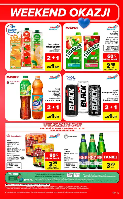 Carrefour - gazetka promocyjna W sumie od czwartku weekend okazji od czwartku 24.09 do soboty 26.09 - strona 5