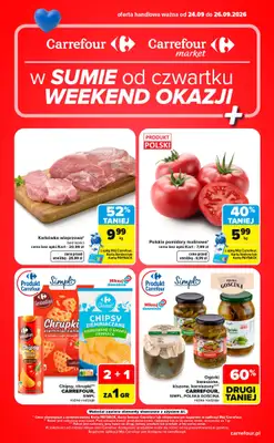 Carrefour Market - gazetka promocyjna W sumie od czwartku weekend okazji od czwartku 24.09 do soboty 26.09