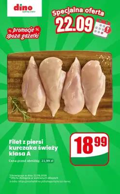Dino - gazetka promocyjna Filet z piersi kurczaka - oferta na 22.09 | Promocje spoza gazetki od wtorku 22.09 do wtorku 22.09