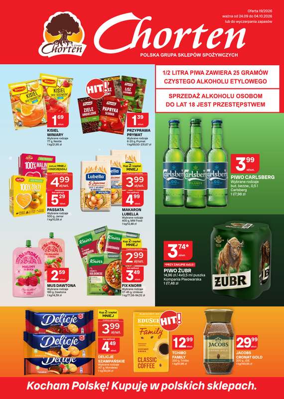 Chorten - gazetka promocyjna Gazetka Małopolska, Śląsk, Podkarpacie, Opolskie Market od czwartku 24.09 do niedzieli 04.10
