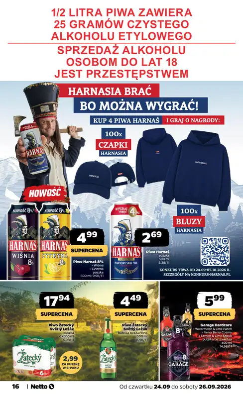 Netto - gazetka promocyjna Gazetka Spożywcza od czwartku 24.09 do soboty 26.09 - strona 16