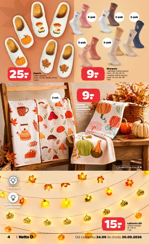 Netto - gazetka promocyjna Inspiracje tygodnia jesienny dom od czwartku 24.09 do środy 30.09 - strona 4
