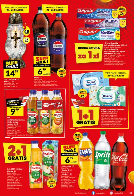 Twój Market - gazetka promocyjna Gazetka od środy 23.09 do wtorku 29.09 - strona 3