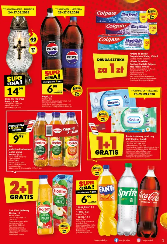 Twój Market - gazetka promocyjna Gazetka od środy 23.09 do wtorku 29.09 - strona 3