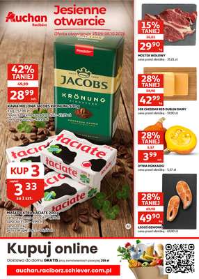 Auchan - gazetka promocyjna Gazetka Racibórz I Jesienne otwarcie od środy 23.09 do wtorku 06.10