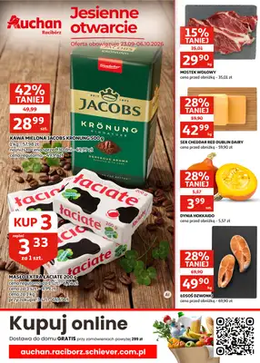 Auchan - gazetka promocyjna Gazetka Racibórz I Jesienne otwarcie od środy 23.09 do wtorku 06.10